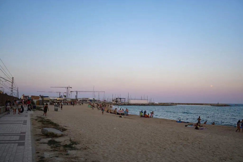Premia de mar. Beaches near Barcelona Spain